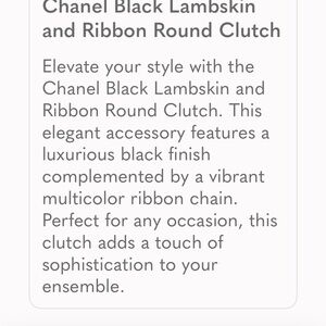 Chanel Black Lambskin and Ribbon Round Clutch